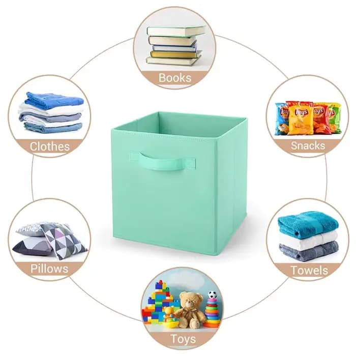 Boîte de rangement pliable en tissu non tissé, boîte de rangement pour la maison, le placard et les jouets, boîte de rangement pour vêtements et livres