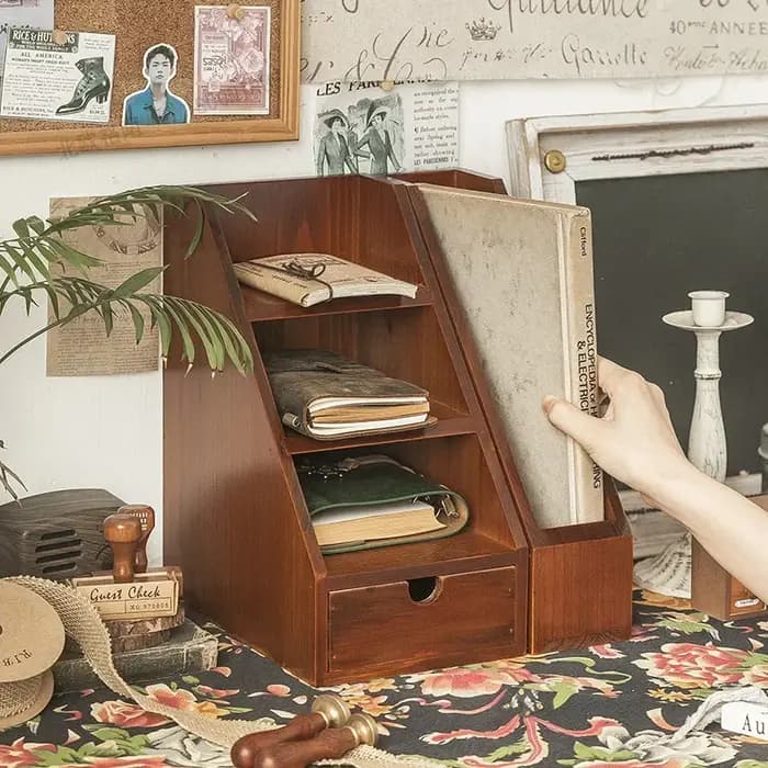 Support de rangement de bureau en bois pour SunOfficiSupplies