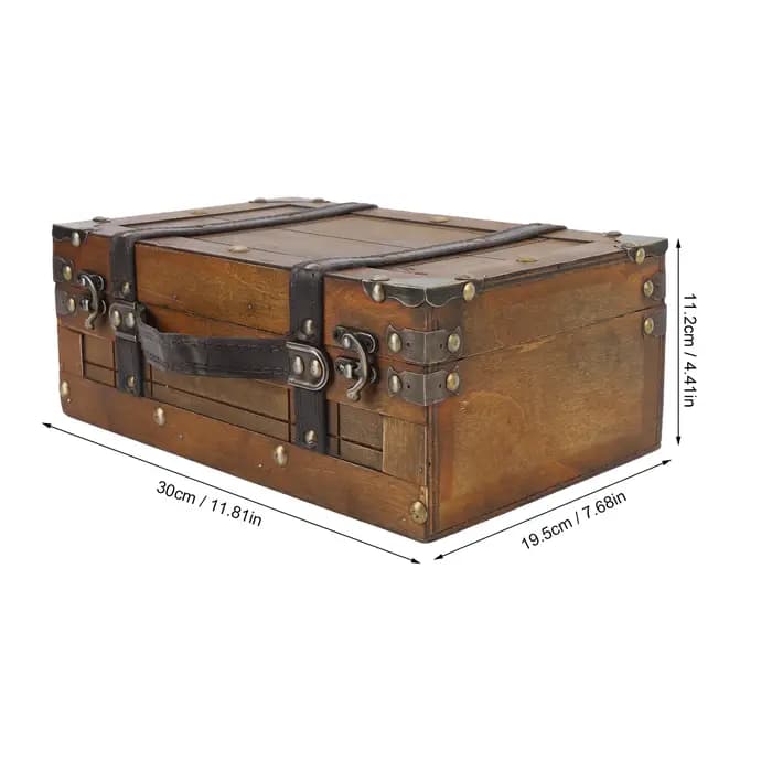 Coffre de rangement en bois multifonctionnel, coffre vintage, sac à main pour accessoires de photogr