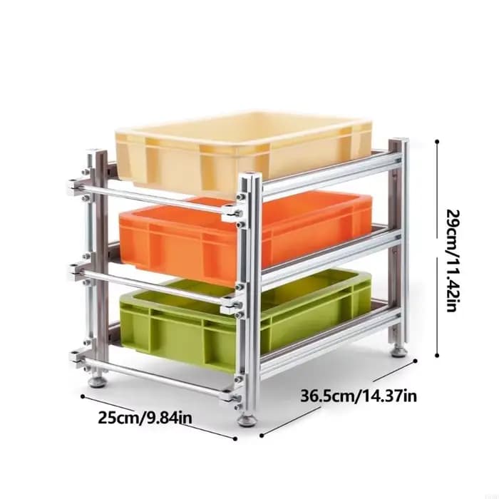 Étagère rangement en alliage d'aluminium à 3 niveaux