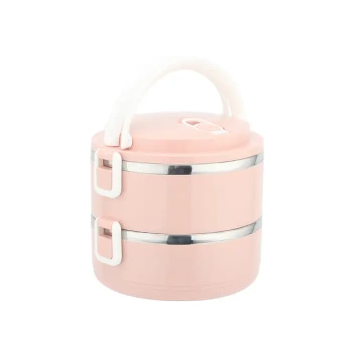 Boîte à Bento polyvalente Simple avec couvercles, ronde étanche avec poignée, boîte à déjeuner avec