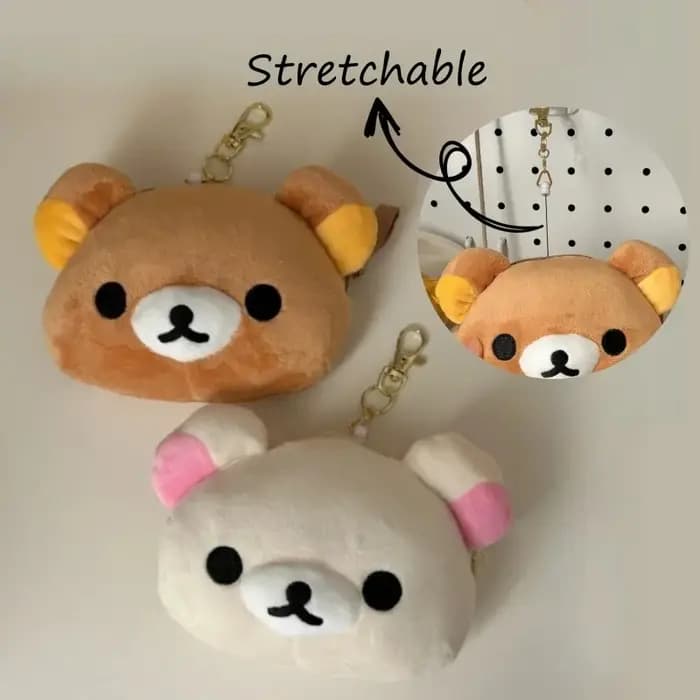 Kawaii Rilakkuma Mini sac de rangement pour enfants-carte stylo gomme organisateur école papeterie portefeuille
