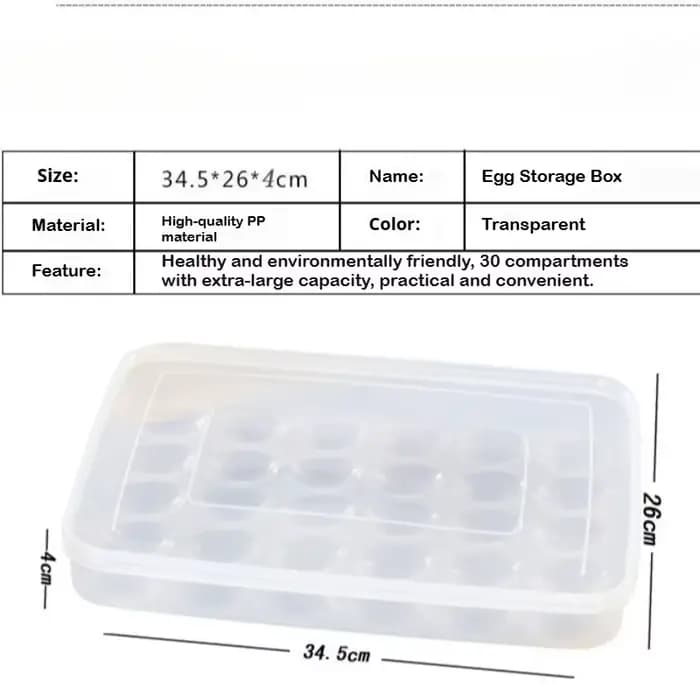 Boîte de rangement d'œufs en plastique avec couvercle