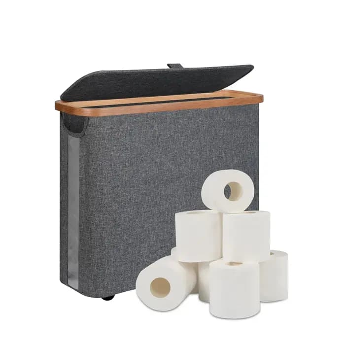 Panier de rangement pour papier toilette avec couvercle