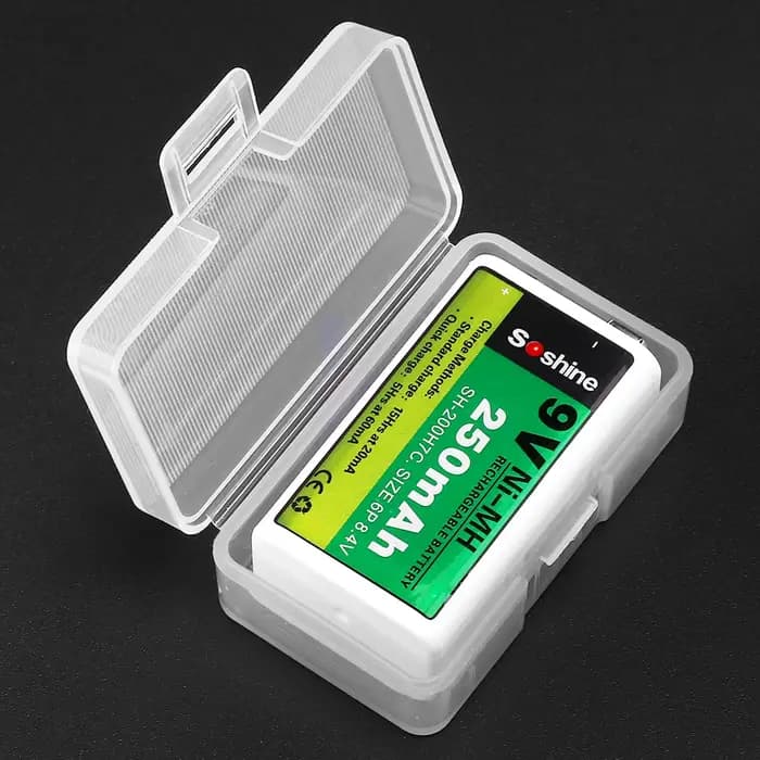 Soshine-Boîtier plastique rigide portable, boîte de rangement pour 1 pile 9V