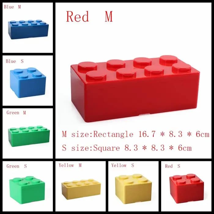 Boîte de rangement en plastique en forme de blocs de construction créatifs