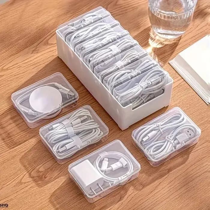 Boîte de rangement pour câbles avec 7 petites boîtes à compartiments