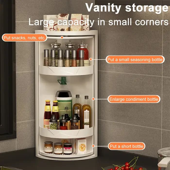 Étagère réglable rotative de cuisine