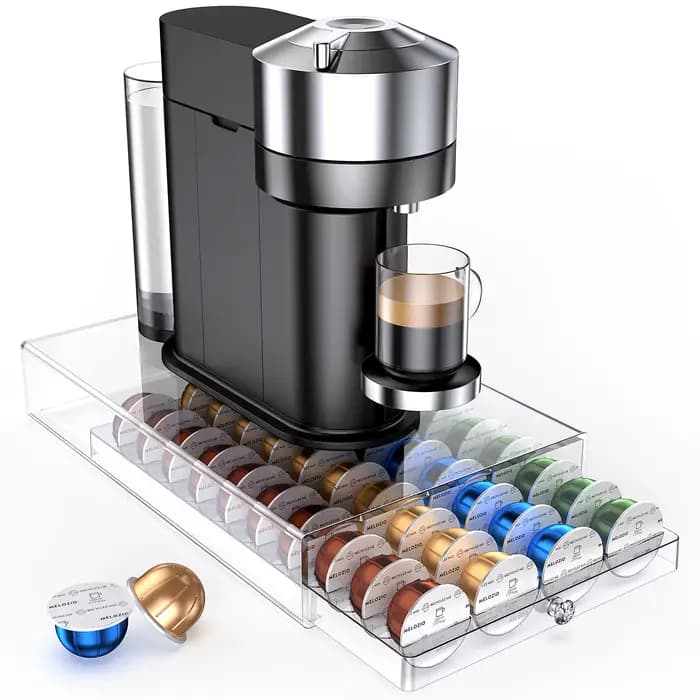 Boîte de rangement en acrylique pour capsules de café