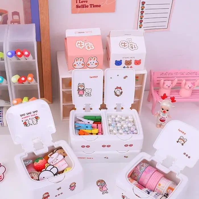 Boîte de rangement de bureau à boutons Ins