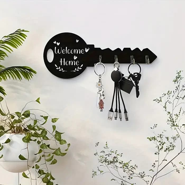 Organisateur de rangement mural avec cadre en bois créatif