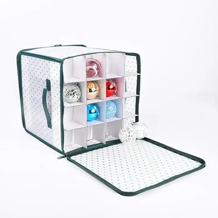 Boîte de rangement de boules de noël à 64 grilles