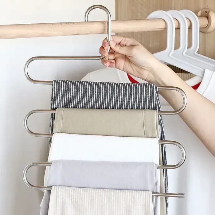 Support de rangement pour pantalons en acier inoxydable
