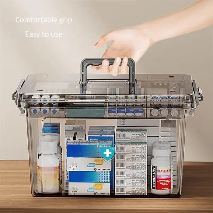 Boîte de rangement de médicaments étanche à double couche