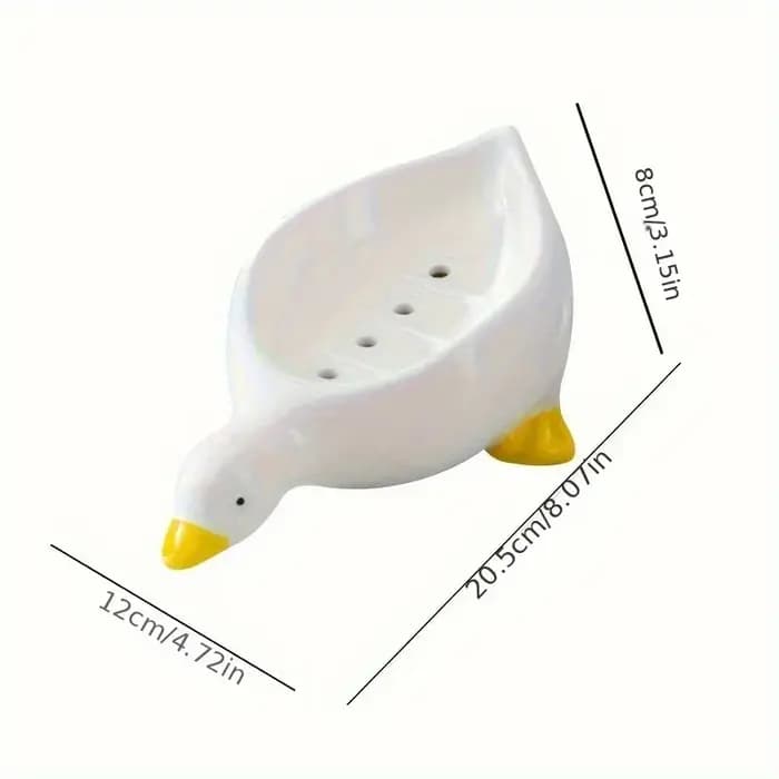 Boîte à savon en forme de canard jaune