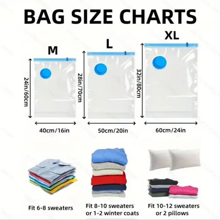 Sacs de rangement sous vide pour vêtements/couettes