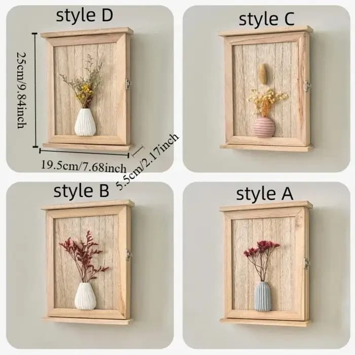 Décoration murale : Boîte de rangement murale en bois pour clés