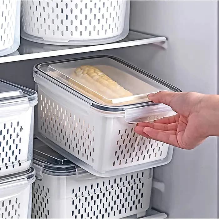 Contenants de stockage de fruits pour réfrigérateur avec passoire amovible