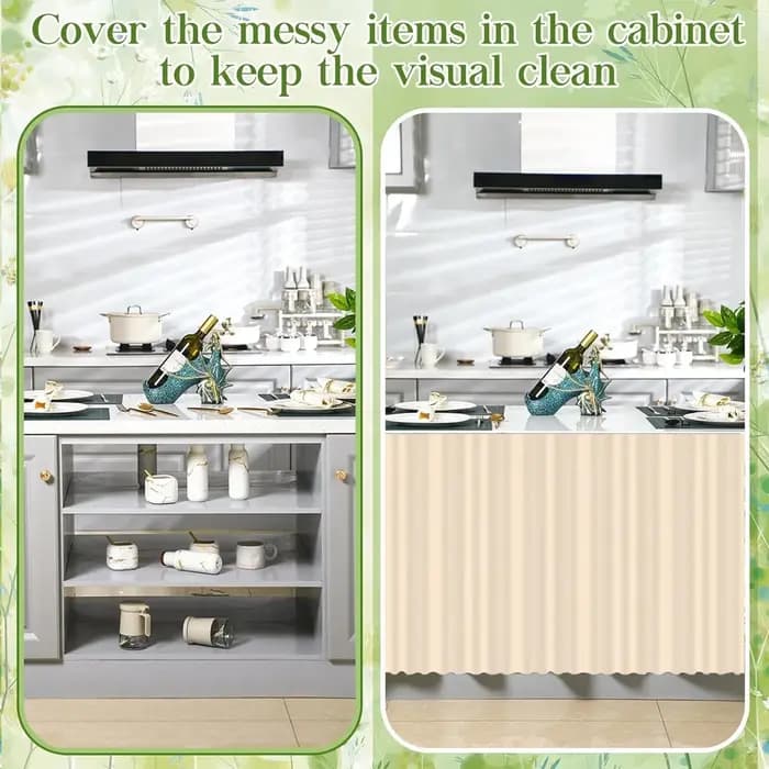 1PC Rideau auto-adhésif pour armoire de cuisine