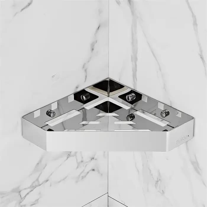 Étagère murale grise pour salle de bain et douche