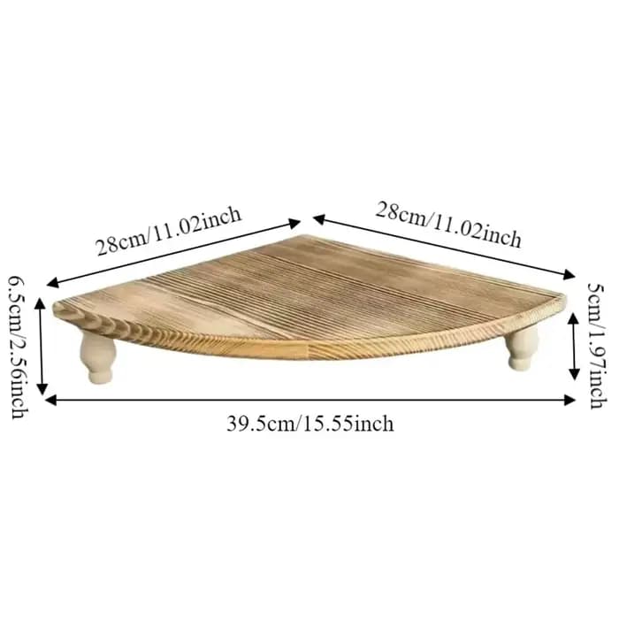 Étagère de rangement en bois en forme d'éventail