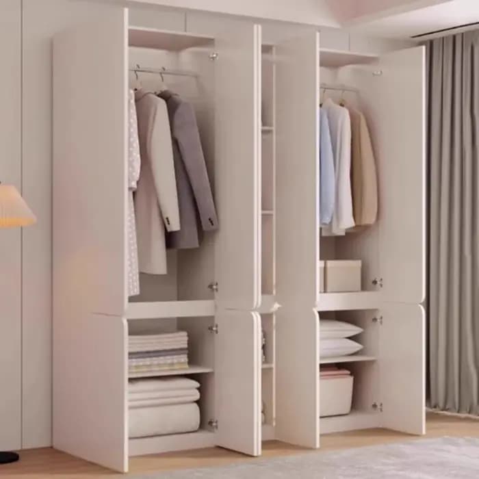 Armoire en bois massif rangement enfant chambre blanc
