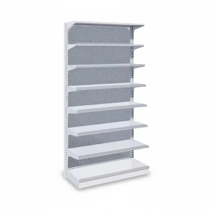 Étagère métallique à fils, simple face, 8 niveaux, hauteur 2000 mm, en acier laminé à froid, présent