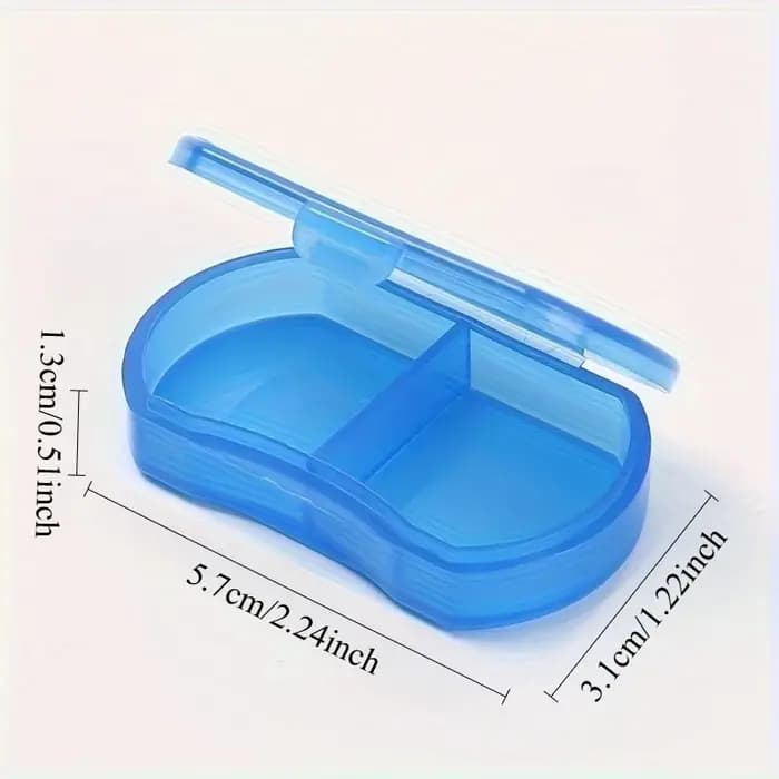 Boîte à pilules transparente à 2 compartiments
