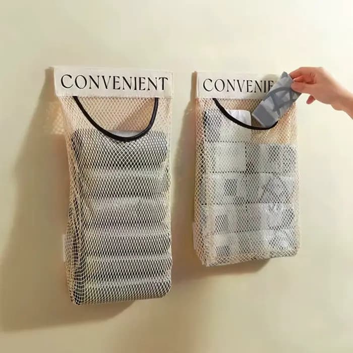 Sac de rangement mural en maille