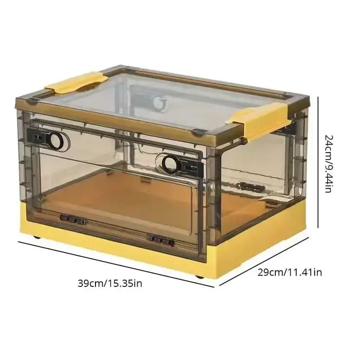 Coffre de rangement pliable, boîte de rangement ouverte, boîte de rangement transparente, organisate