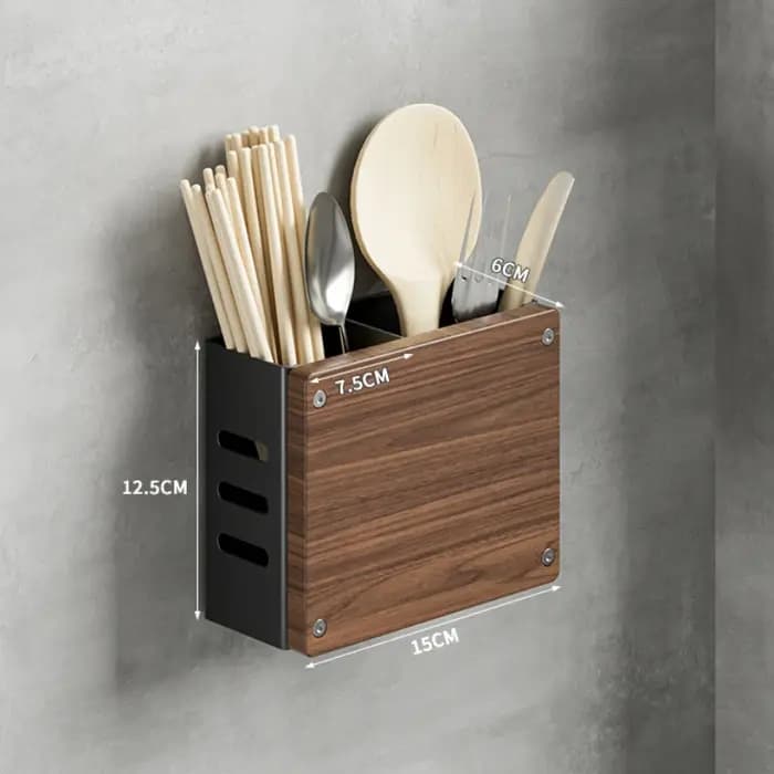 Support de rangement de cuisine en bois de noyer
