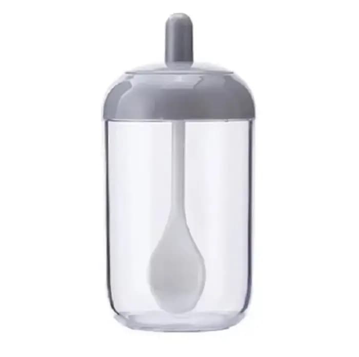 Pot à épices rond avec couvercle, cuillère, bouteille d'assaisonnement, boîte à condiments, boîte sc