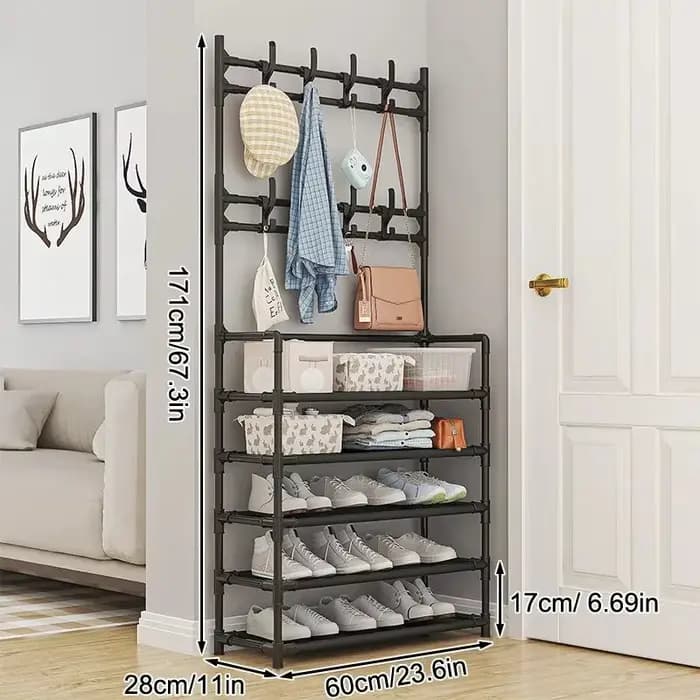 Support de rangement sur pied à 5 couches