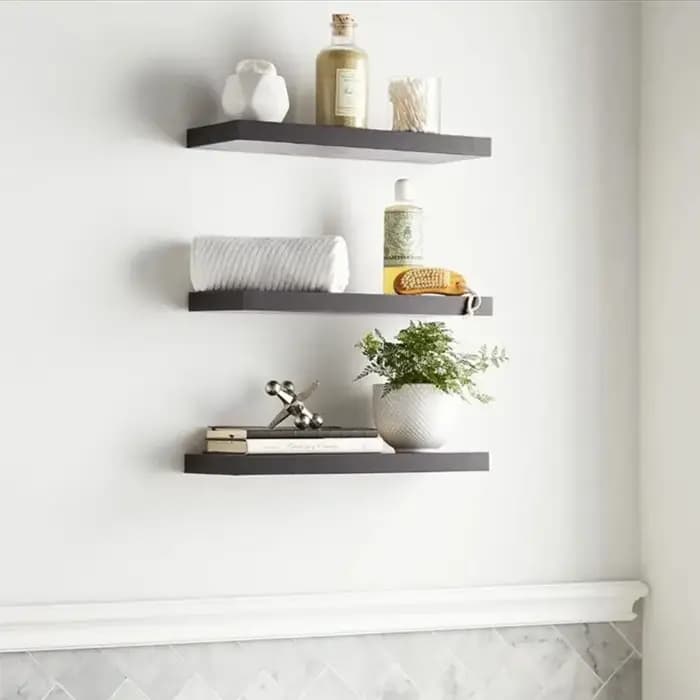 Étagère de rangement suspendue en bois