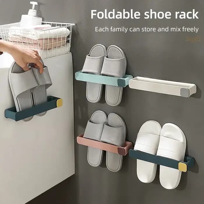 Étagère murale pour pantoufles de salle de bain