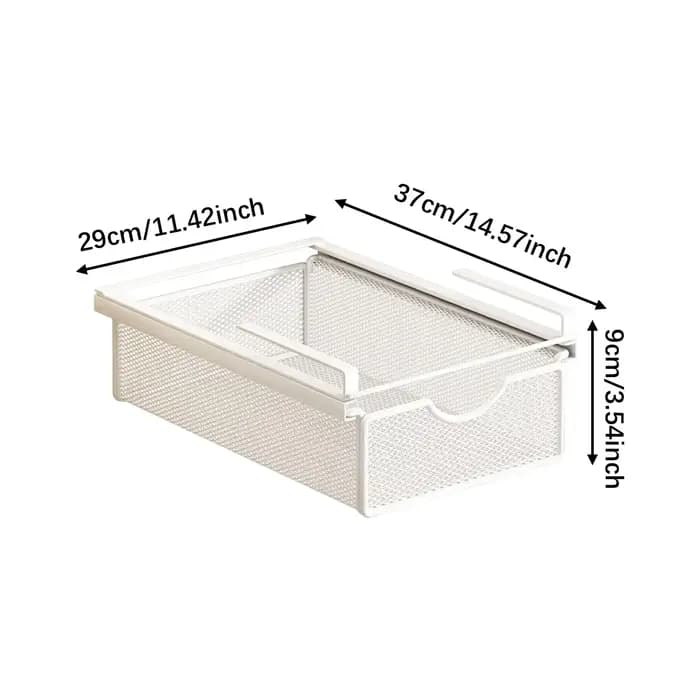 Panier de rangement coulissant suspendu sous armoire
