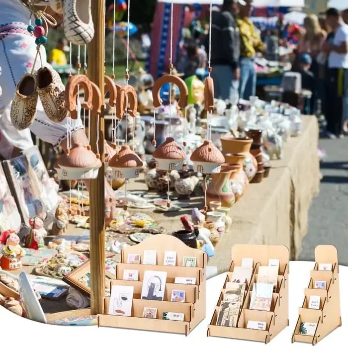 Présentoir en bois pour exposition commerciale et vente au détail – Étagère de rangement de bureau multi-usage pour