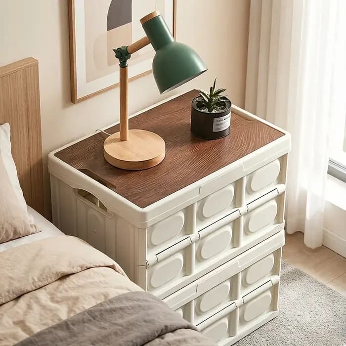 Boîte de rangement de camping d'extérieur avec couvercle