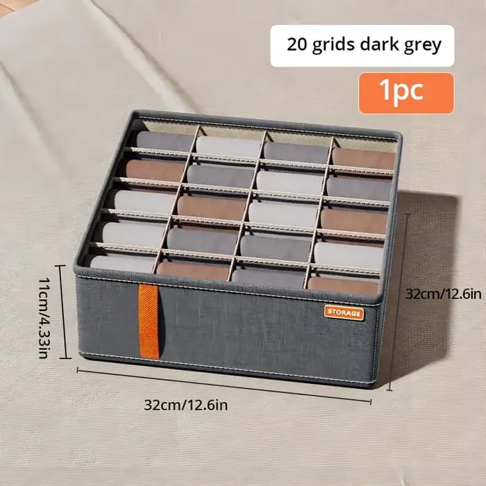 1pc gris foncé sous-vêtements boîte de rangement chaussettes