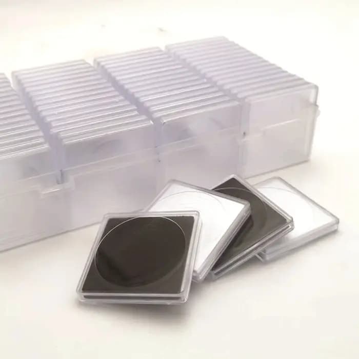 Organisateur de Collection 60 pièces, boîte de rangement, étui à capsules de pièces de monnaie, conteneur carré, étui de protection pour pièces de monnaie à collectionner, organisateur de pièces de mo