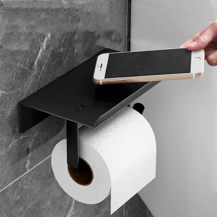 Porte-papier hygiénique avec téléphone portable