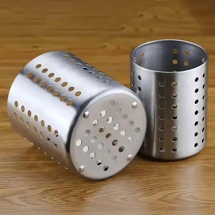 Boîte de rangement pour baguettes cylindriques en acier inoxydable, 1 pièce, adaptée aux cuisines domestiques, aux restaurants et aux dortoirs