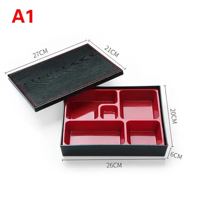 Boîte de rangement alimentaire japonaise type bento, compartimentée, pour le déjeuner professionnel, plateau repas portable, conteneur alimentaire amovible