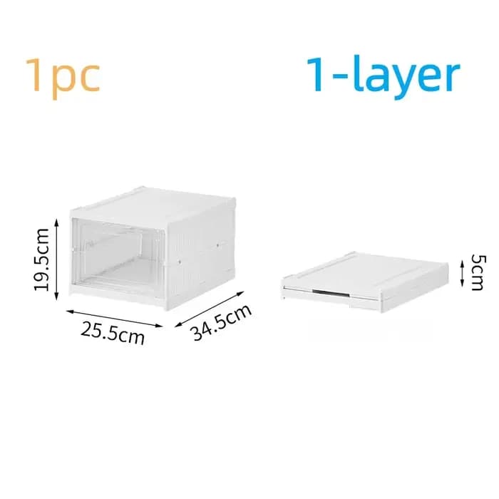 Boîtes de rangement pour chaussures de grande taille, organisateur de chaussures empilable en plasti