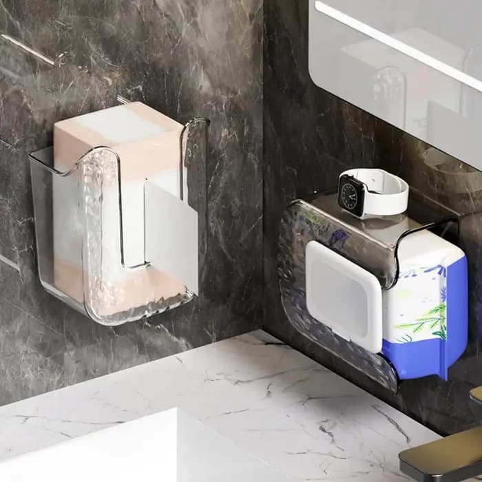 Boîte à mouchoirs murale sans perforation pour salle de bain
