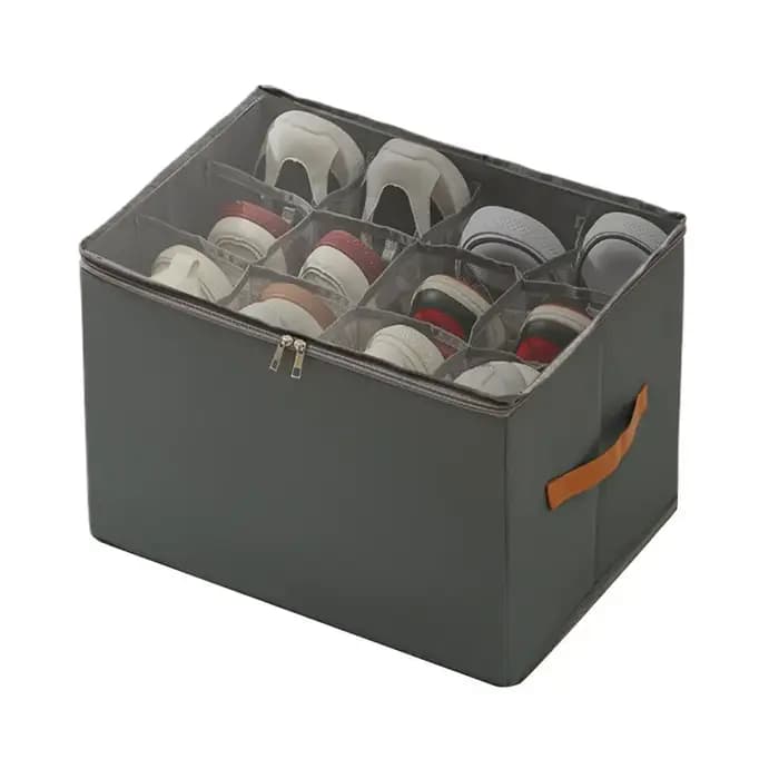 Boîte de rangement de chaussures pliable avec couvercle