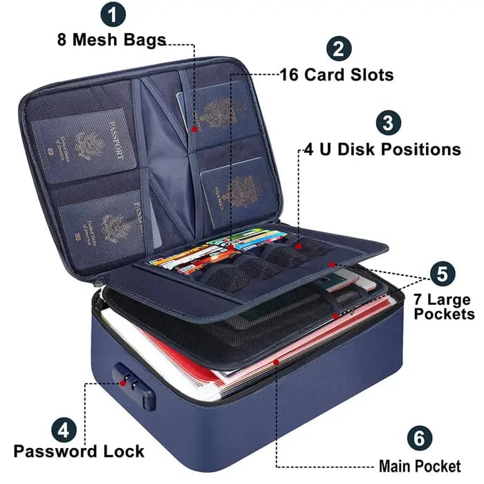5200 ℉ Organisateur de documents ignifuge avec serrure