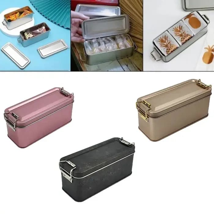 Boîte en fer rectangulaire en métal de haute qualité avec couvercle