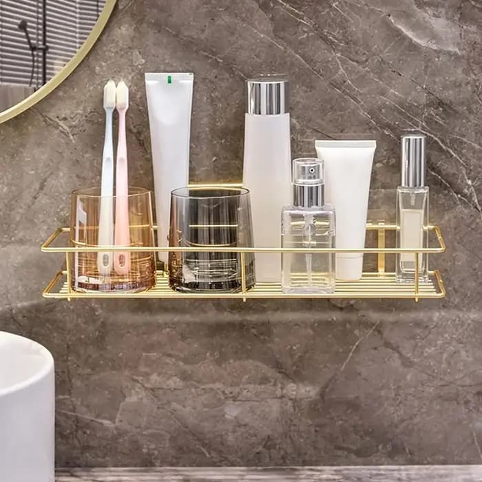 Étagère de rangement de salle de bain en métal sans perçage