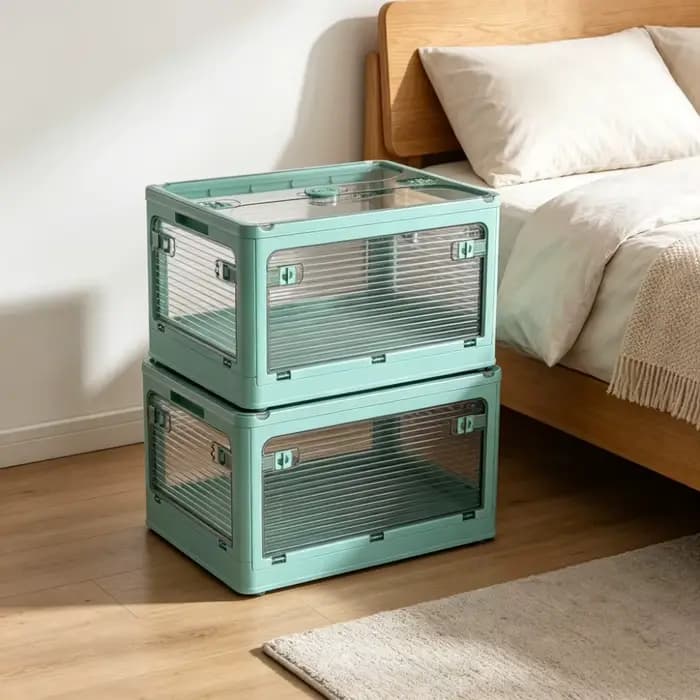 Boîte de rangement pliable avec roulettes, organisateur de placard, durable, facile à assembler, pour livres, jouets, rangement domestique, camping, voyage